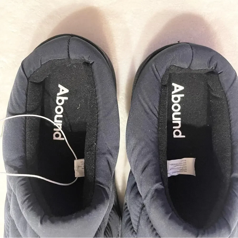 Abound Mens Nylon Closed Toe Indoor Outdoor Slippers Navy Blue Size 7/8‎ NWOT